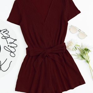 red knit romper